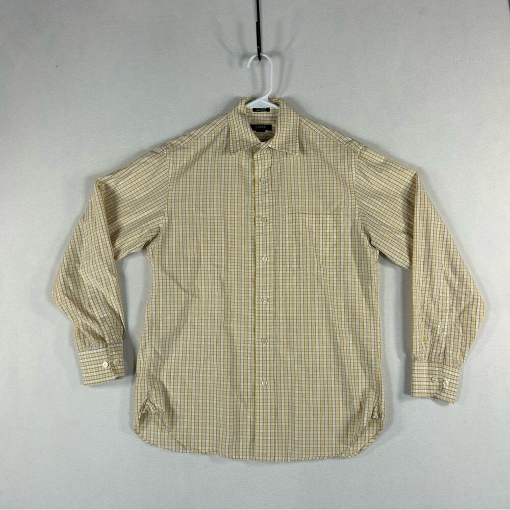 J. Crew Yellow Button Down Men’s Small S Collared Long Sleeve 100% Cotton Pocket